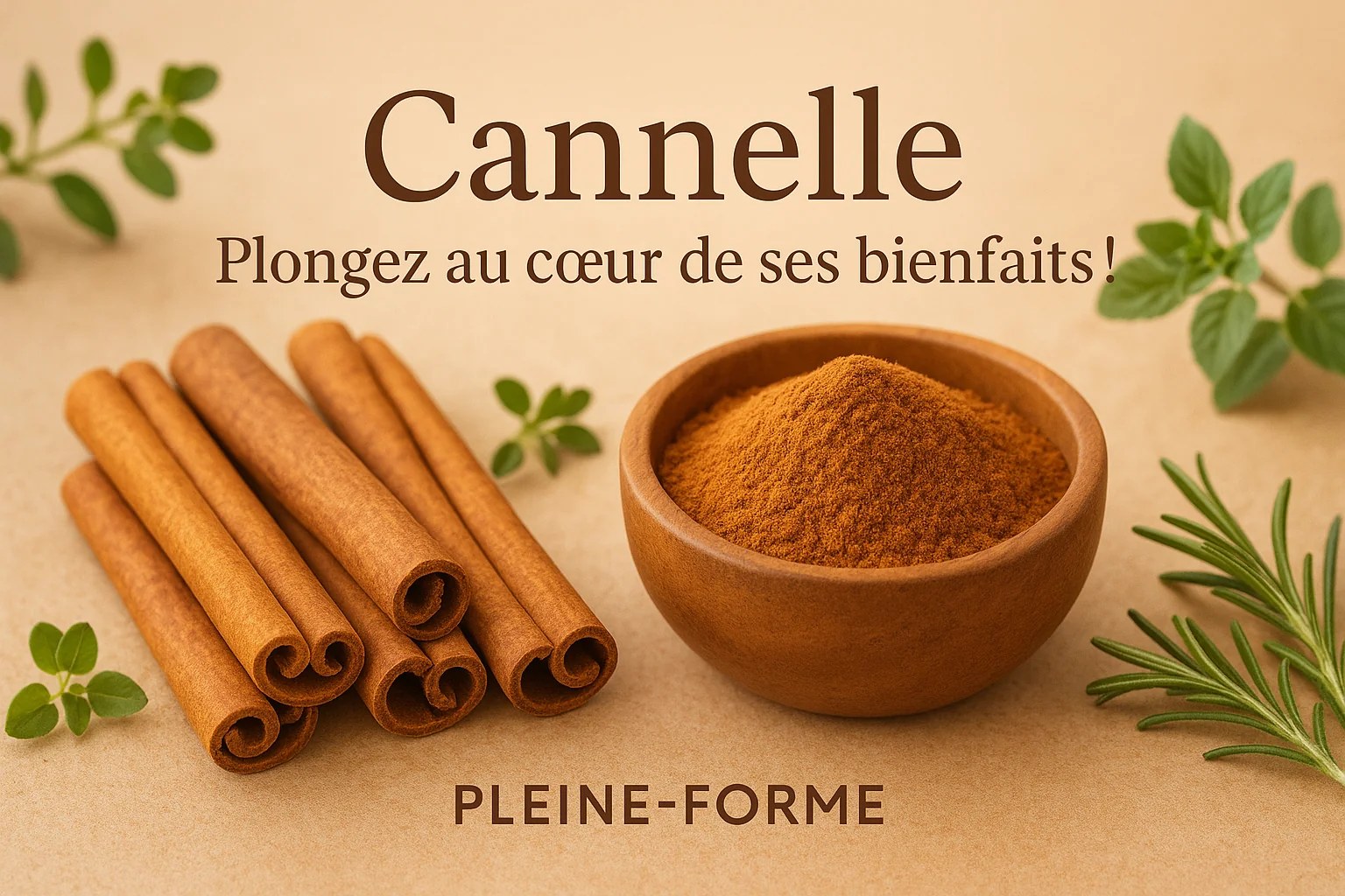 Tasse de tisane à la cannelle accompagnée de bâtons de cannelle de Ceylan