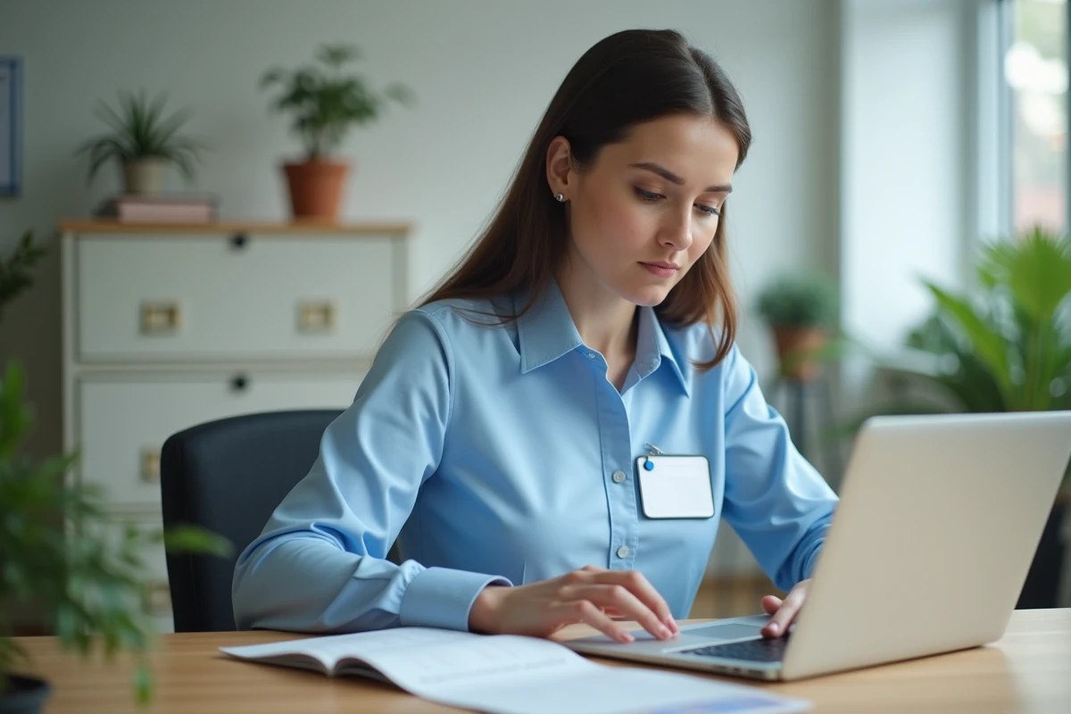 Intervenante d'aide à domicile consultant son planning Philia ADMR sur un smartphone